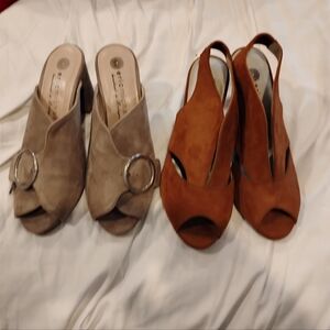 ericmichael hand made leather uppers size 37EU brown and gray 2 for 1